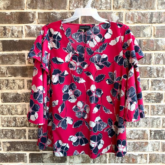 Lane Bryant Womens V-neck Flare Sleeves Top Blouse - Picture 5 of 7